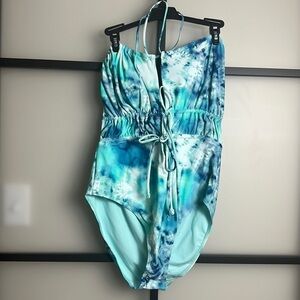 NWT Tie Dye Ruched Decree One Piece Swimsuit Size XXL